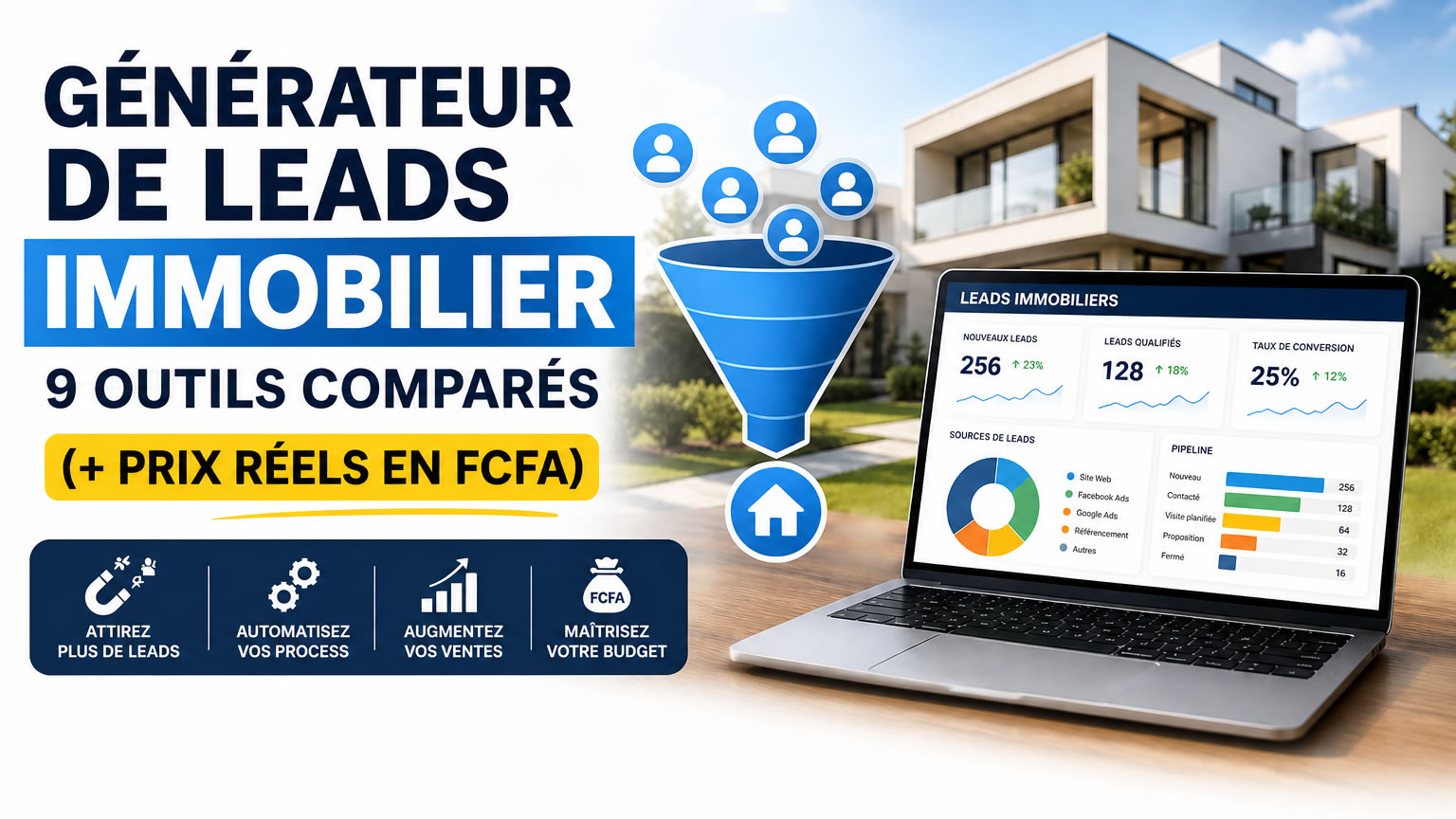 Générateur de Leads Immobilier 9 Outils Comparés (+ Prix Réels en FCFA)