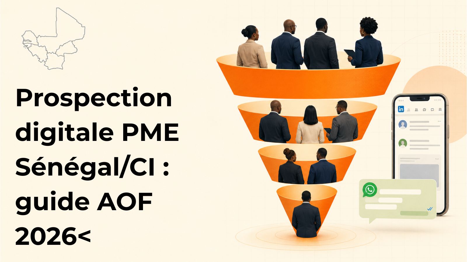 prospection-digitale-pme-senegal-ci-aof-hero Prospection digitale B2B PME au Sénégal et en Côte d'Ivoire — tunnel de conversion avec décideurs AOF