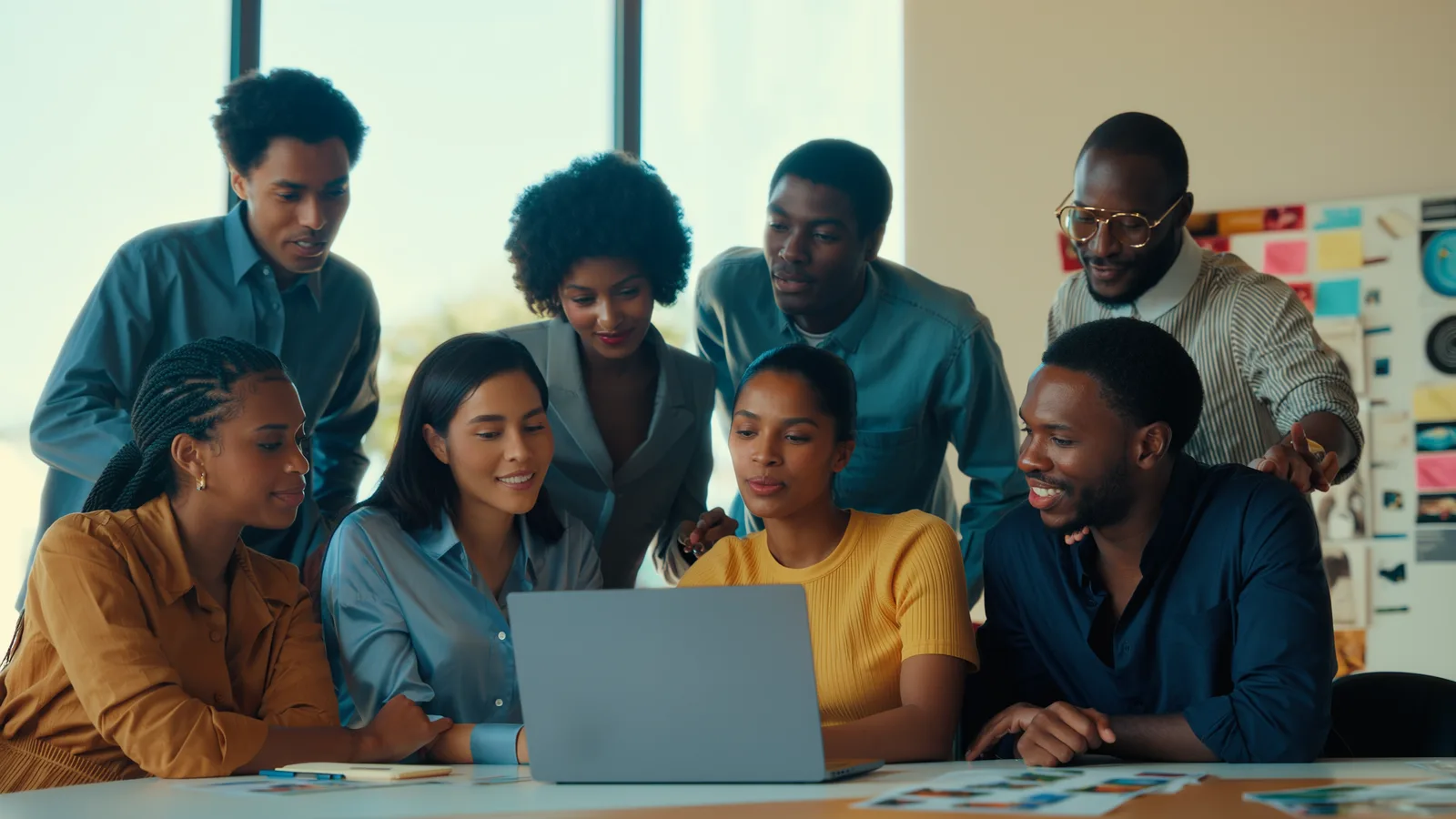 Une équipe d'agence de communication digitale au travail à Dakar