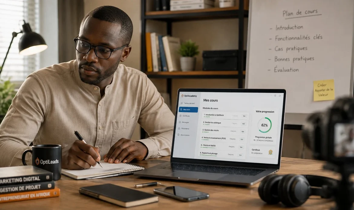 Creer et vendre une formation en ligne au Senegal 7 Formateur au Senegal qui cree et vend sa formation en ligne sur une plateforme OptiLearn